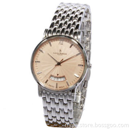 Fashionable Men's Steel/Metal Watches with Calendar, High-quality, 3ATM Water-resistant, Japan Movt